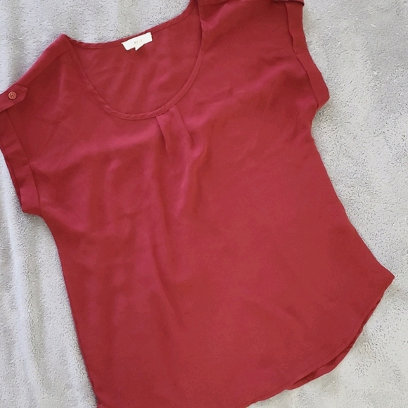 Burgundy tshirt blouse - Picture 1 of 4